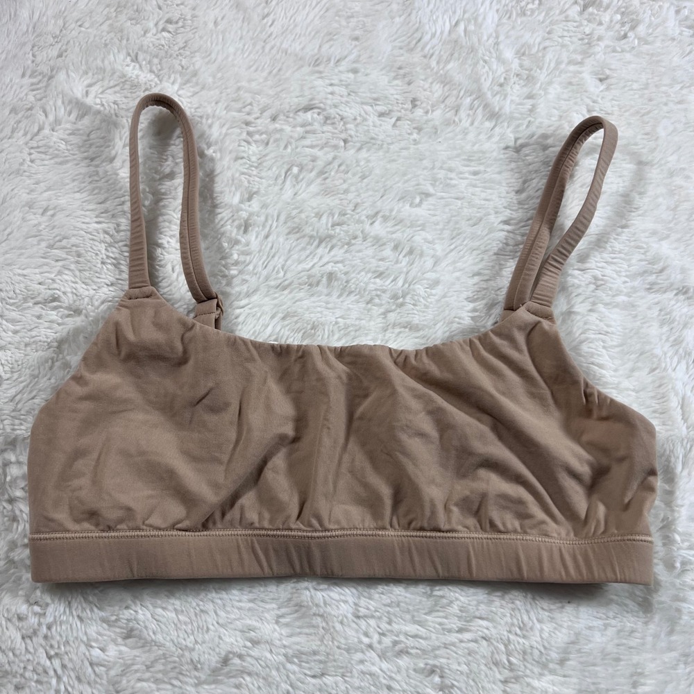 Skims Scoop Neck Bralette Tan‎ Nude Adjustable Straps Size Small RN158973 NWOT